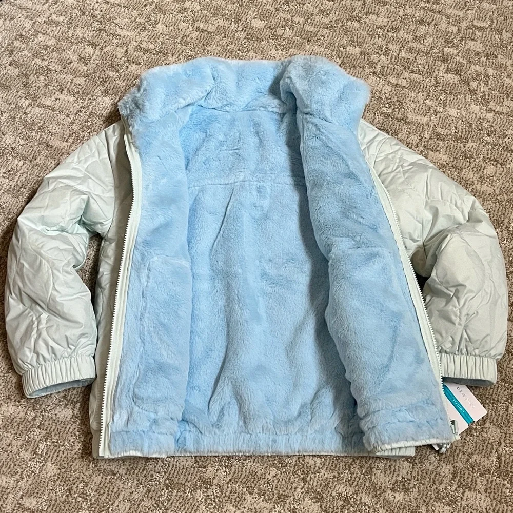 Athleta Girl Reversible Warm + Fuzzy Jacket in Halycon Blue—Medium - Picture 7 of 11